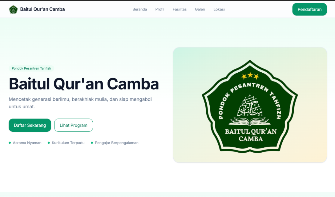 Baitul Quran Camba Website